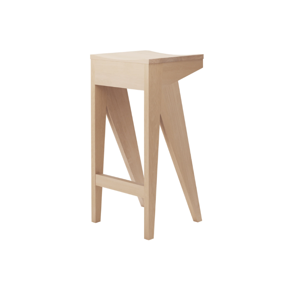Schulz Stool H75 - Waxed Oak with White Pigment