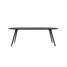 Meyer Oval Table - Waxed Oak with Black Pigment