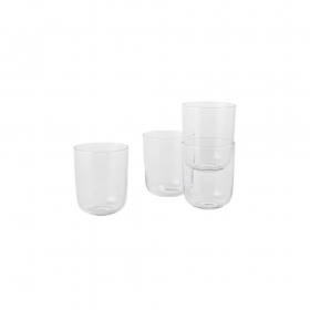CORKY DRINKING GLASSES TALL CLEAR SET OF 4