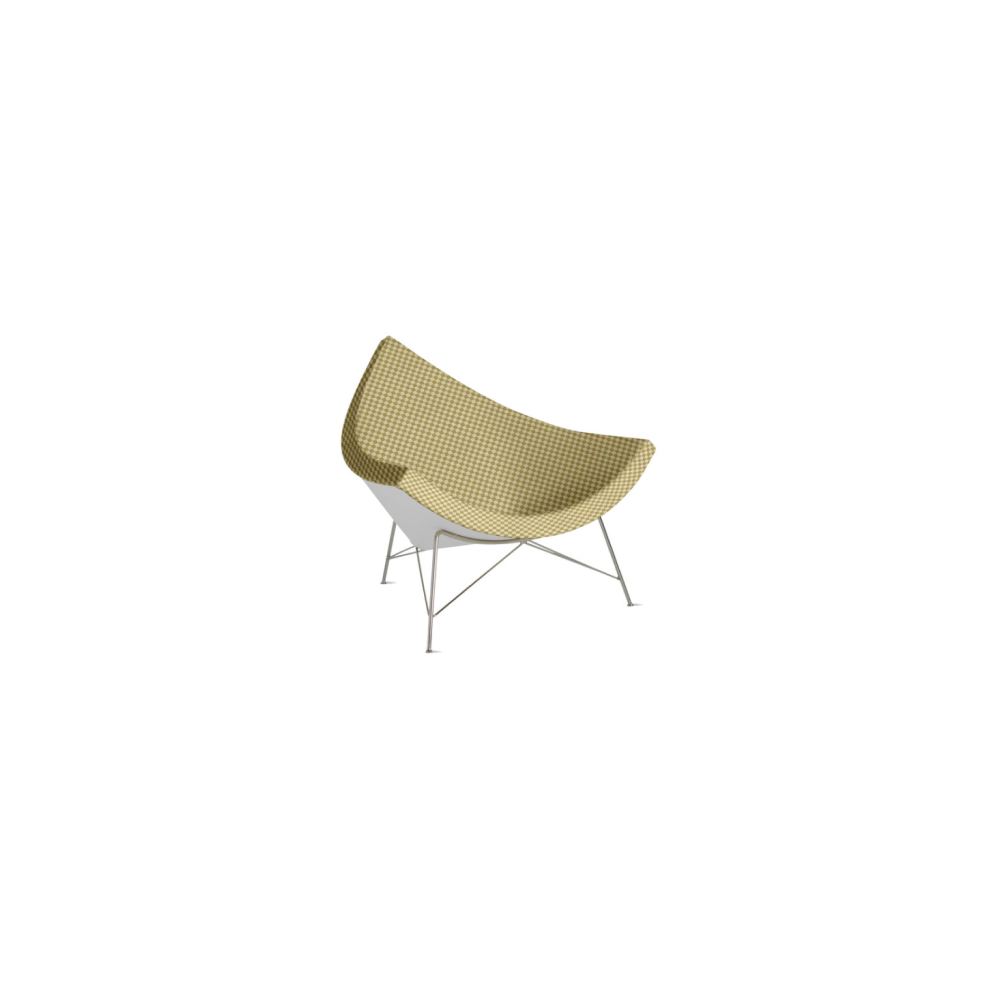 Nelson Coconut Lounge Chair - Chrome / Checker