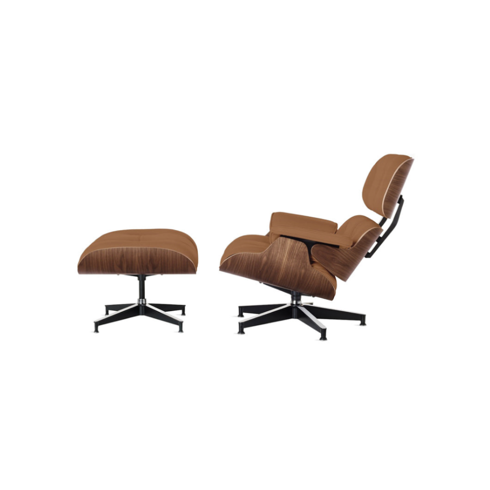 Eames Lounge Chair and Ottoman (Walnut/Prone)