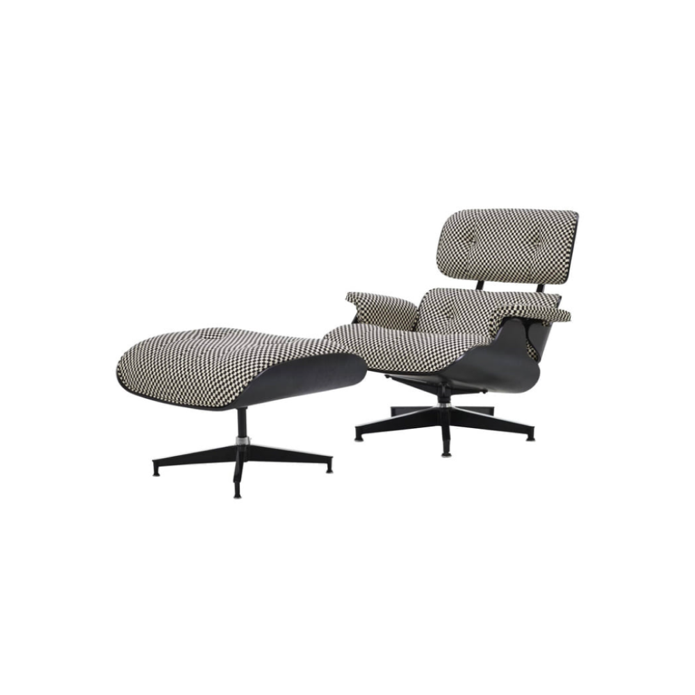 Eames Lounge Chair and Ottoman (Checker/Ebony)