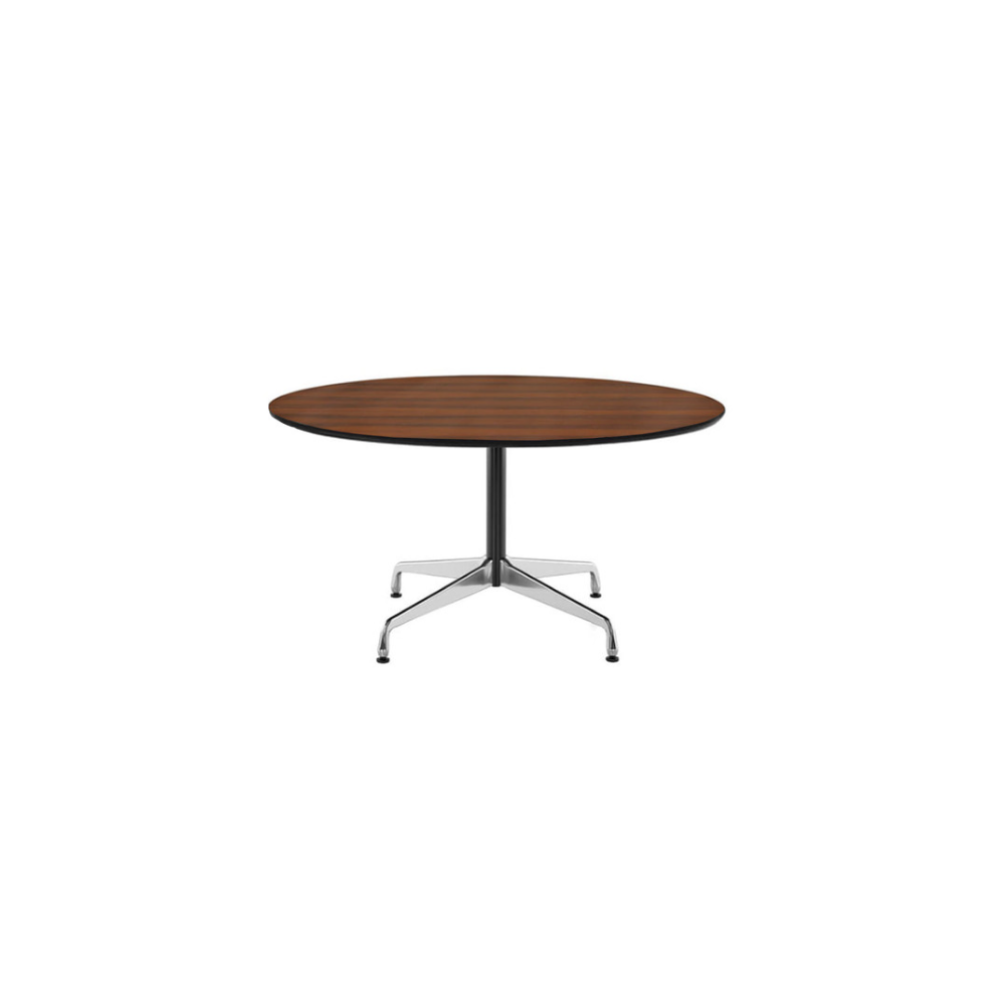 Eames Conference Table Round - Black Edge / Walnut / ø 121