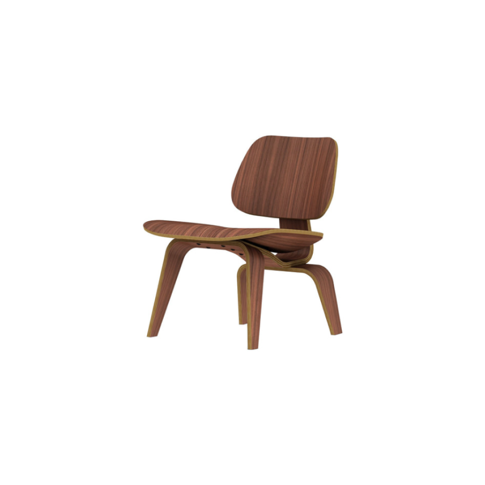 Eames Molded Plywood Lounge Chair, Wood Base - Walnut