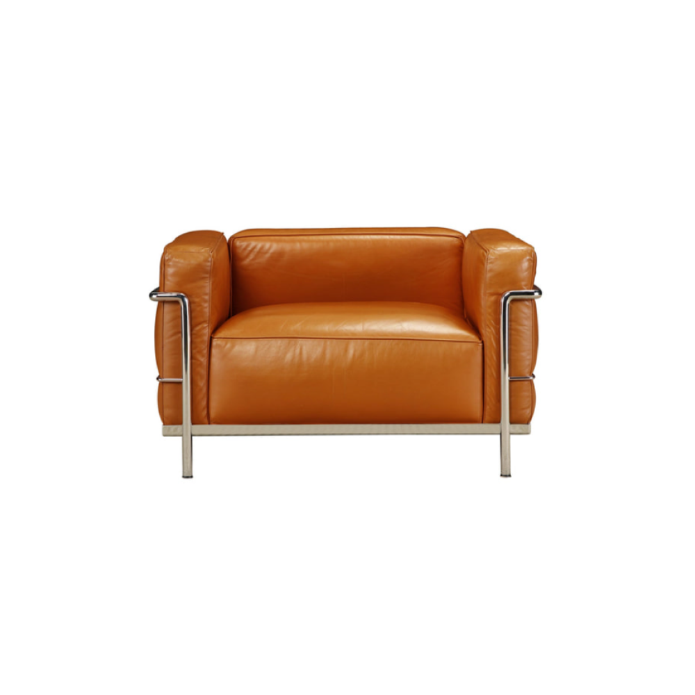 LC3 1 Seater Y Grade Feather Tabacco - 3 Fauteuil Grand Confort, Grand Modèle Armchair (Tobacco, Feather) Y Grade