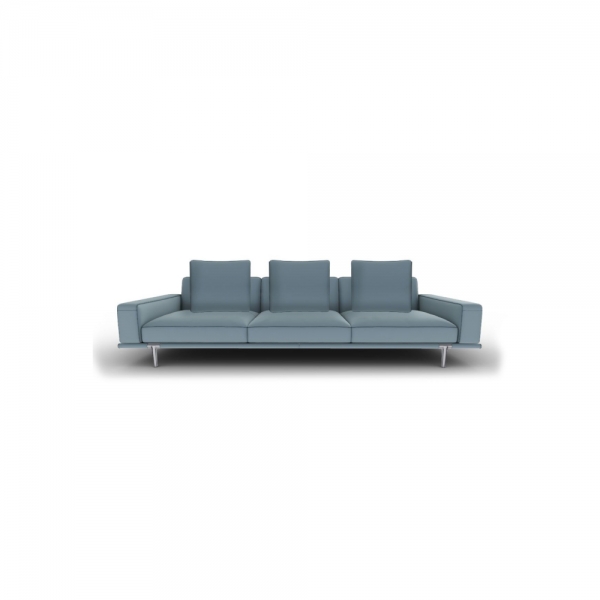 Let it Be 3 Seater Sofa – Low Armrest/Leather SC 254 Steel Blue