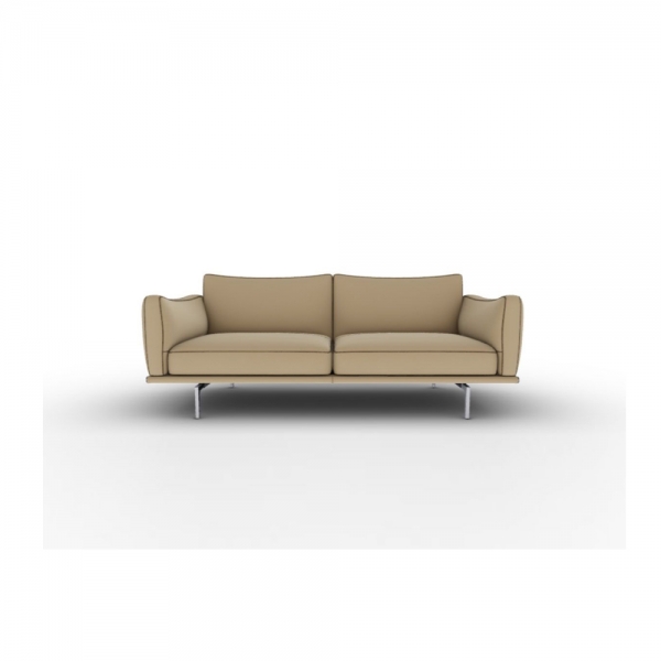 Happy Jack Large 2-Seater Sofa – Leather Velvety Sesame