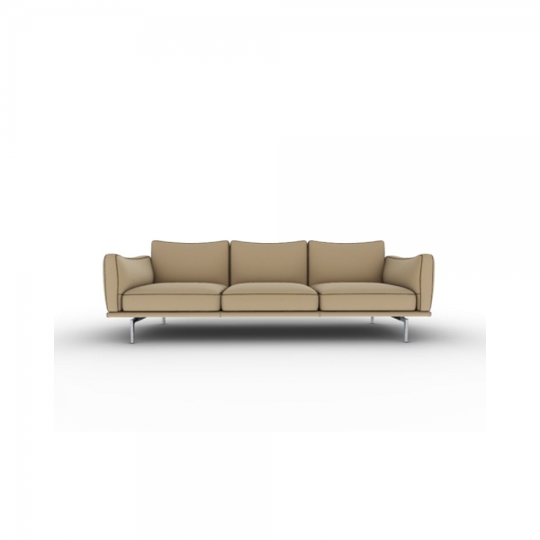 Happy Jack 3-Seater Sofa – Leather Velvety Sesame