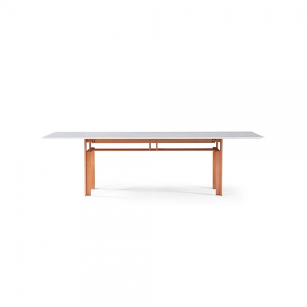 Doge 220 Table - Polished Coppered Aluminium Base / Float Glass Top